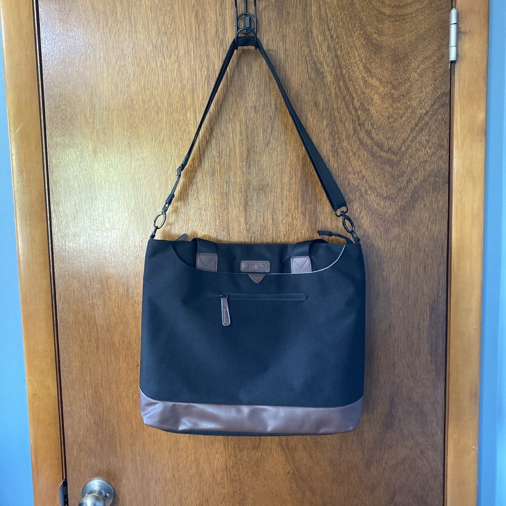 DTBG Laptop Tote Bag Black Nylon 15in Briefcase Messenger Shoulder Bag Unisex